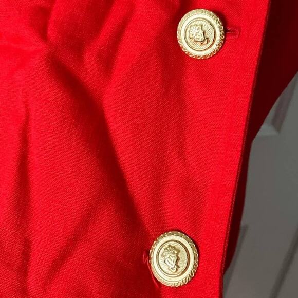 Vintage 80s Robert Riel Saks 5th Ave Lipstick Red Dress/Duster size 14 L large - Picture 5 of 8